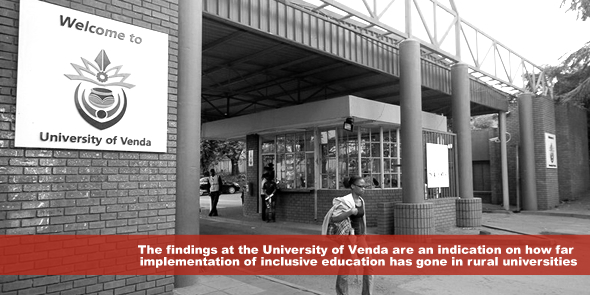 The findings at the University of Venda are an indication on how far implementation of inclusive education has gone in rural universities